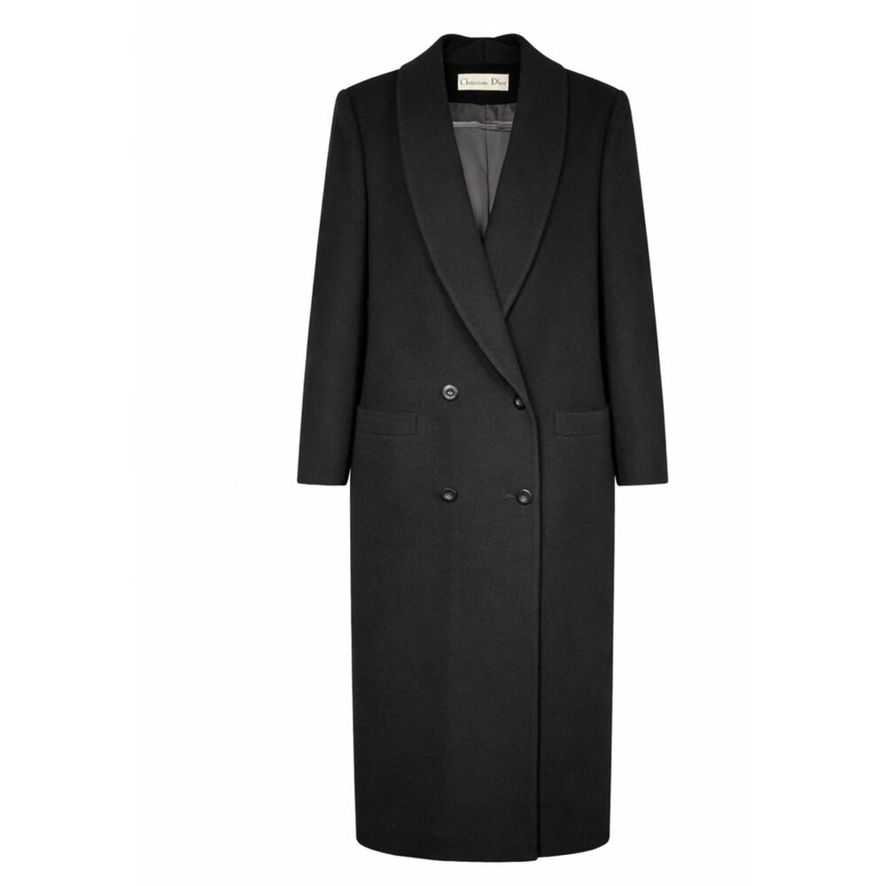 Authentic Vintage Christian Dior Double-Breasted 100% Lambswool Maxi Coat